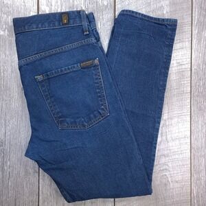 7 For All Mankind Brayden Jeans Mens 34 Blue Straight Leg Button Fly Denim